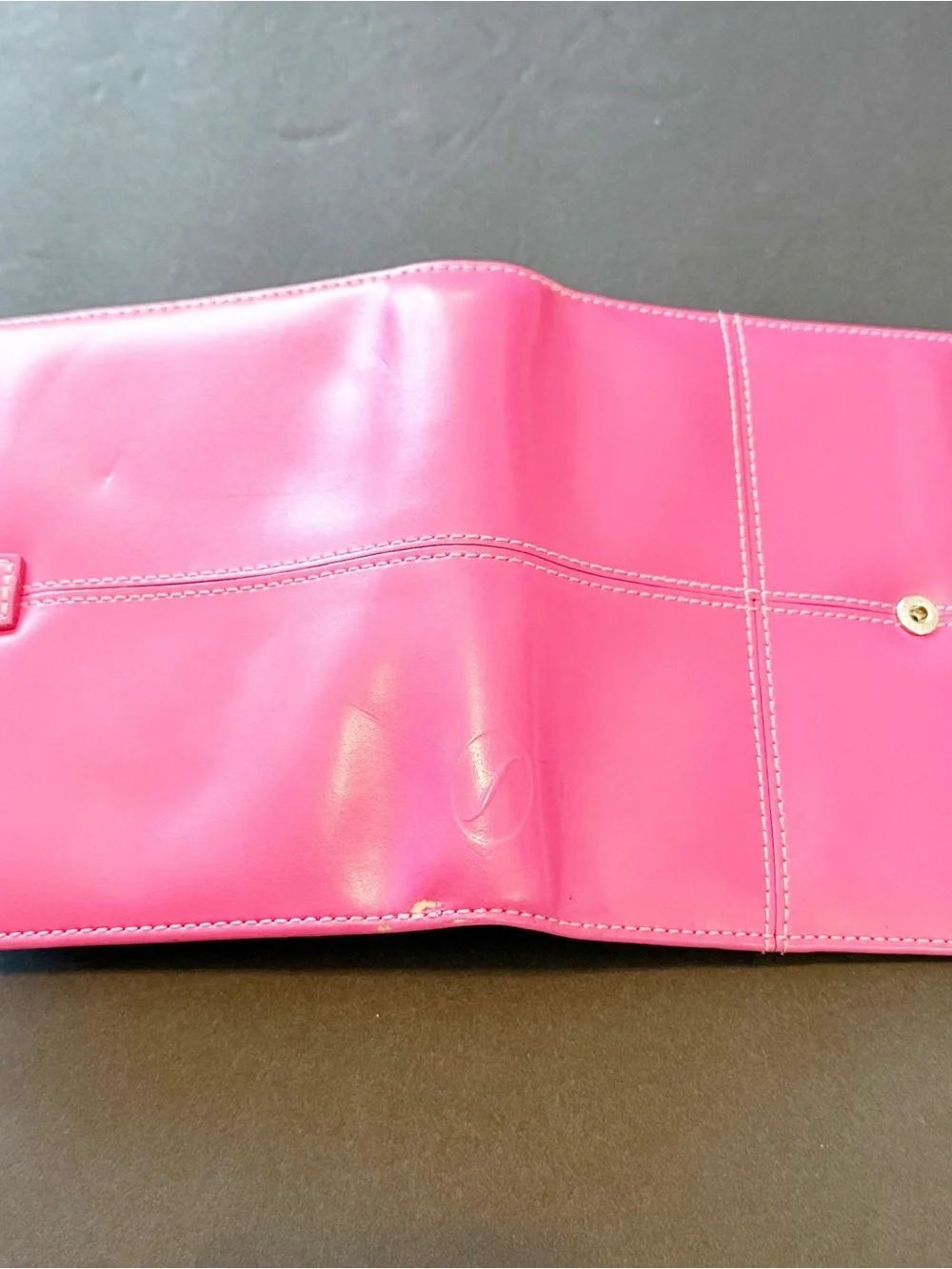 Filofax Cross Pink A7 Pocket Organizer Planner Binder 6 Ring Italian Leather